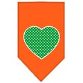 Unconditional Love Green Swiss Dot Heart Screen Print Bandana Orange Large UN757638